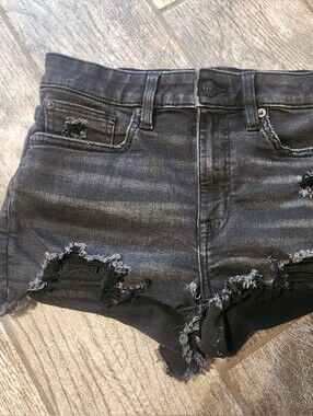 American Eagle Outfitters Black Stretch Denim Shorts